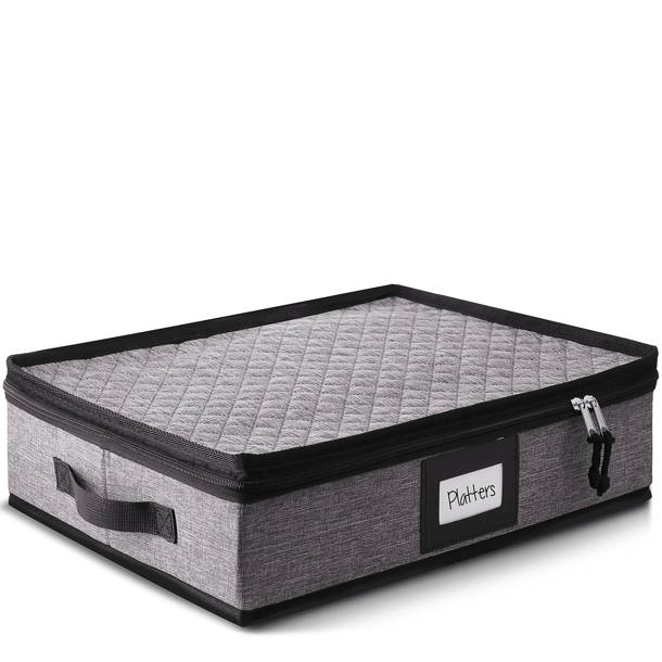 W.J. Hagerty Fabric Dinnerware Storage Set with Felt Dividers Included